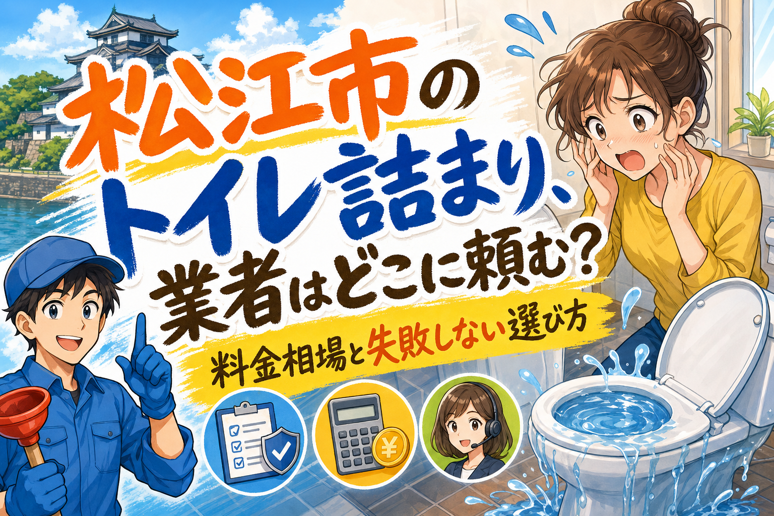 松江市のトイレ詰まり、業者はどこに頼む？料金相場と失敗しない選び方
