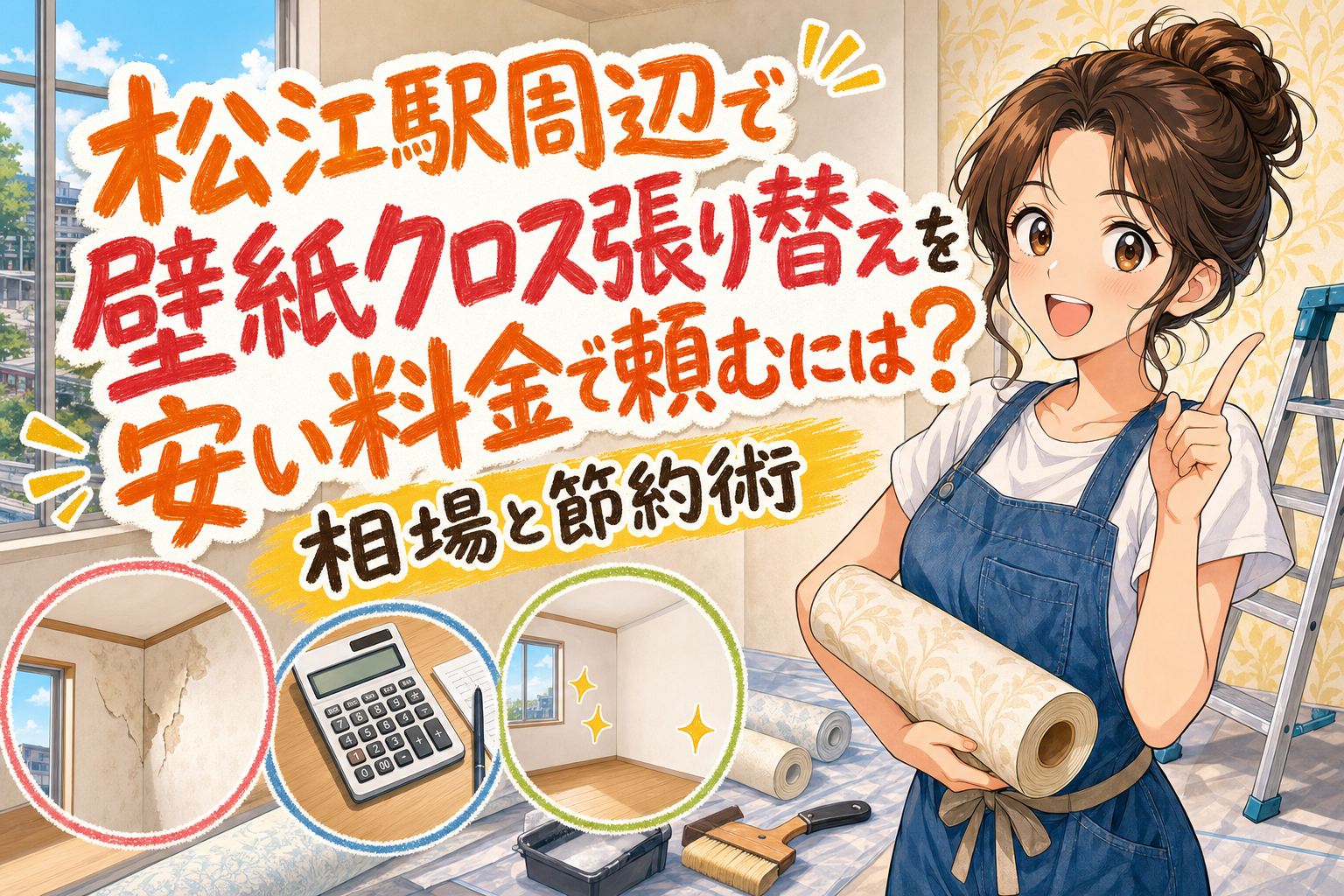 松江駅周辺で壁紙クロス張り替えを安い料金で頼むには？相場と節約術