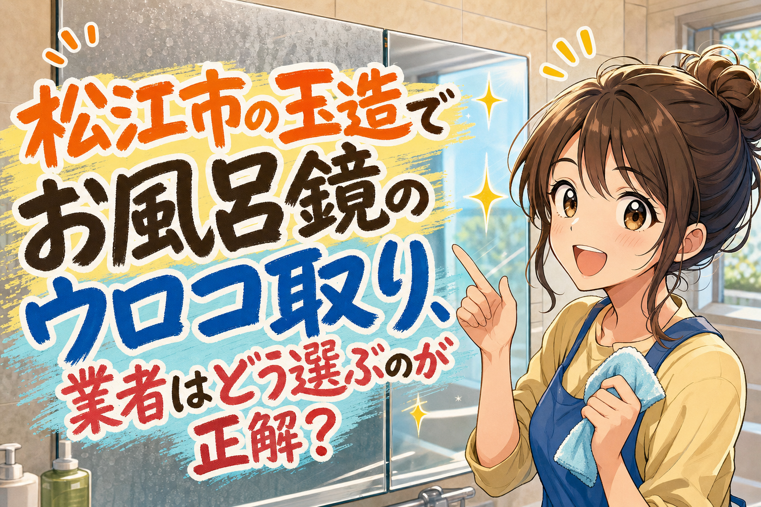 松江市の玉造でお風呂鏡のウロコ取り、業者はどう選ぶのが正解？