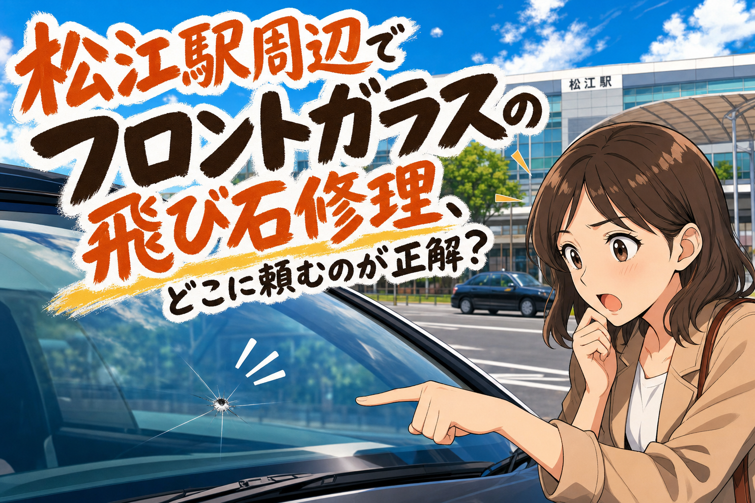 松江駅周辺でフロントガラスの飛び石修理、どこに頼むのが正解？