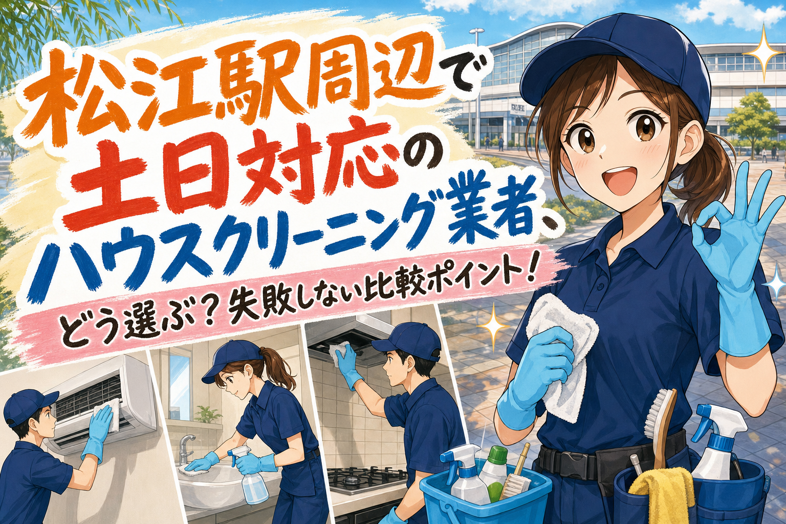 松江駅周辺で土日対応のハウスクリーニング業者、どう選ぶ？失敗しない比較ポイント！