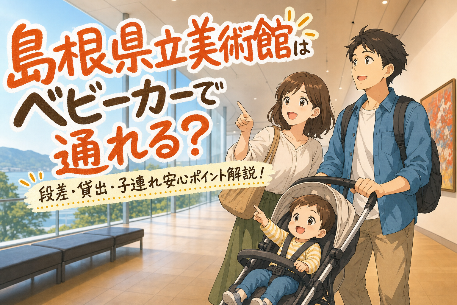 島根県立美術館はベビーカーで通れる？段差・貸出・子連れ安心ポイント解説！