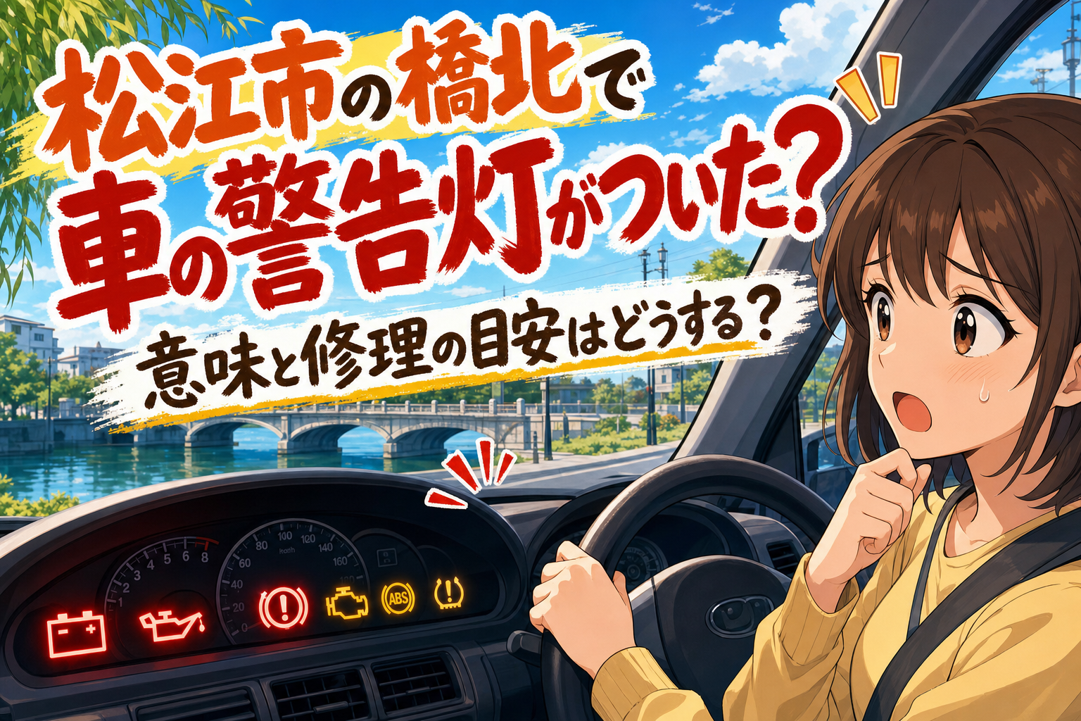 松江市の橋北で車の警告灯がついた？意味と修理の目安はどうする？