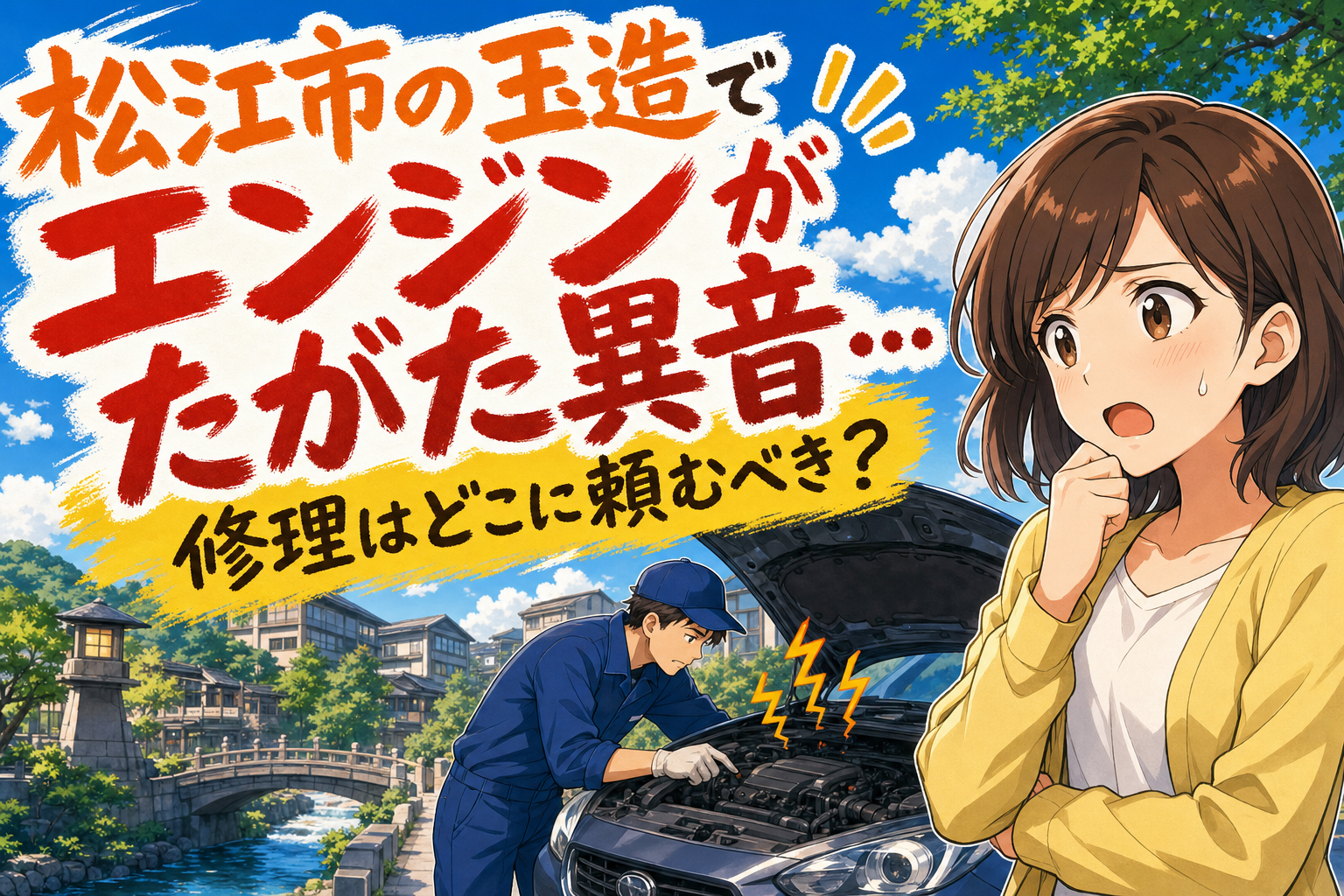 松江市の玉造でエンジンがたがた異音…修理はどこに頼むべき？