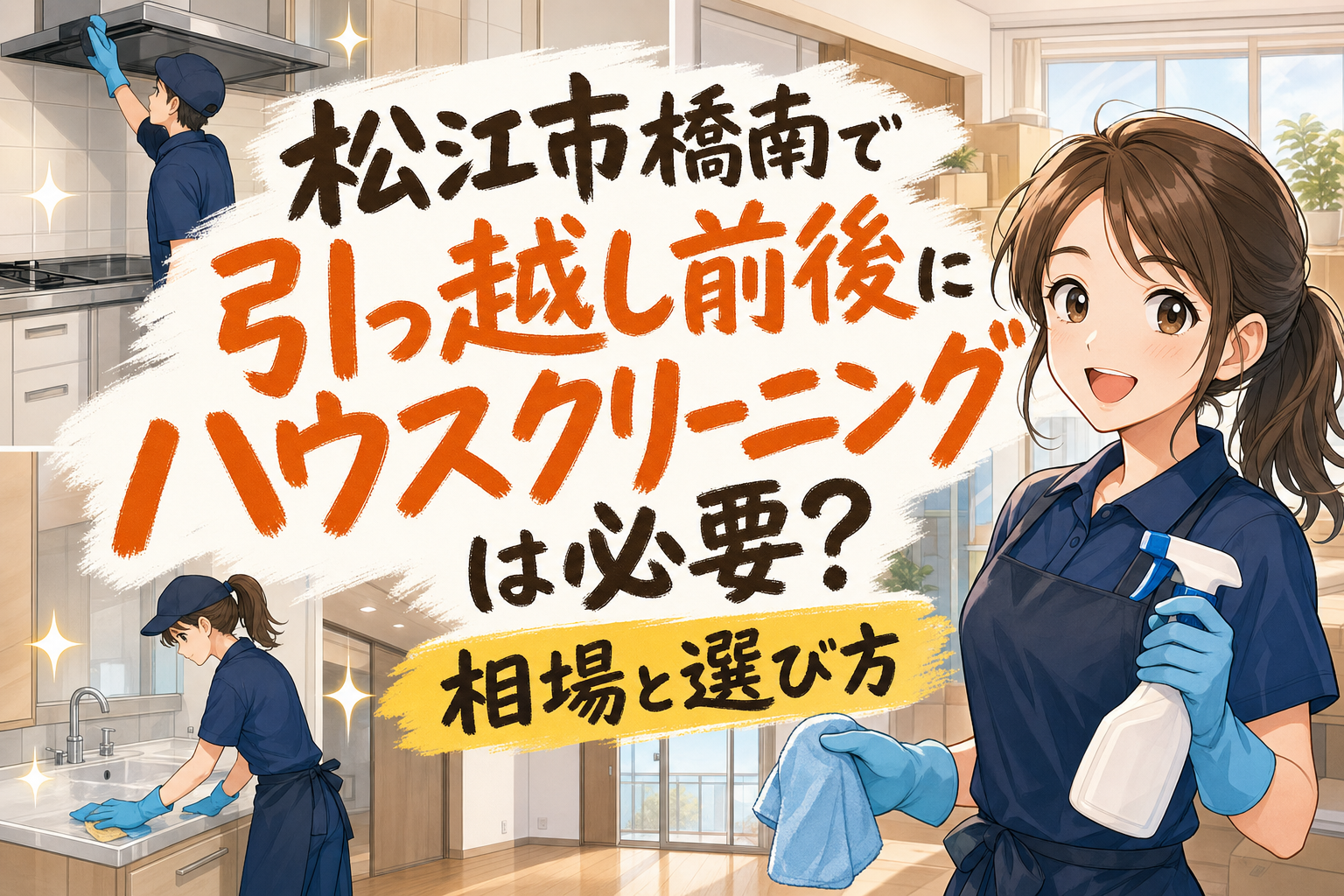 松江市橋南で引っ越し前後にハウスクリーニングは必要？相場と選び方