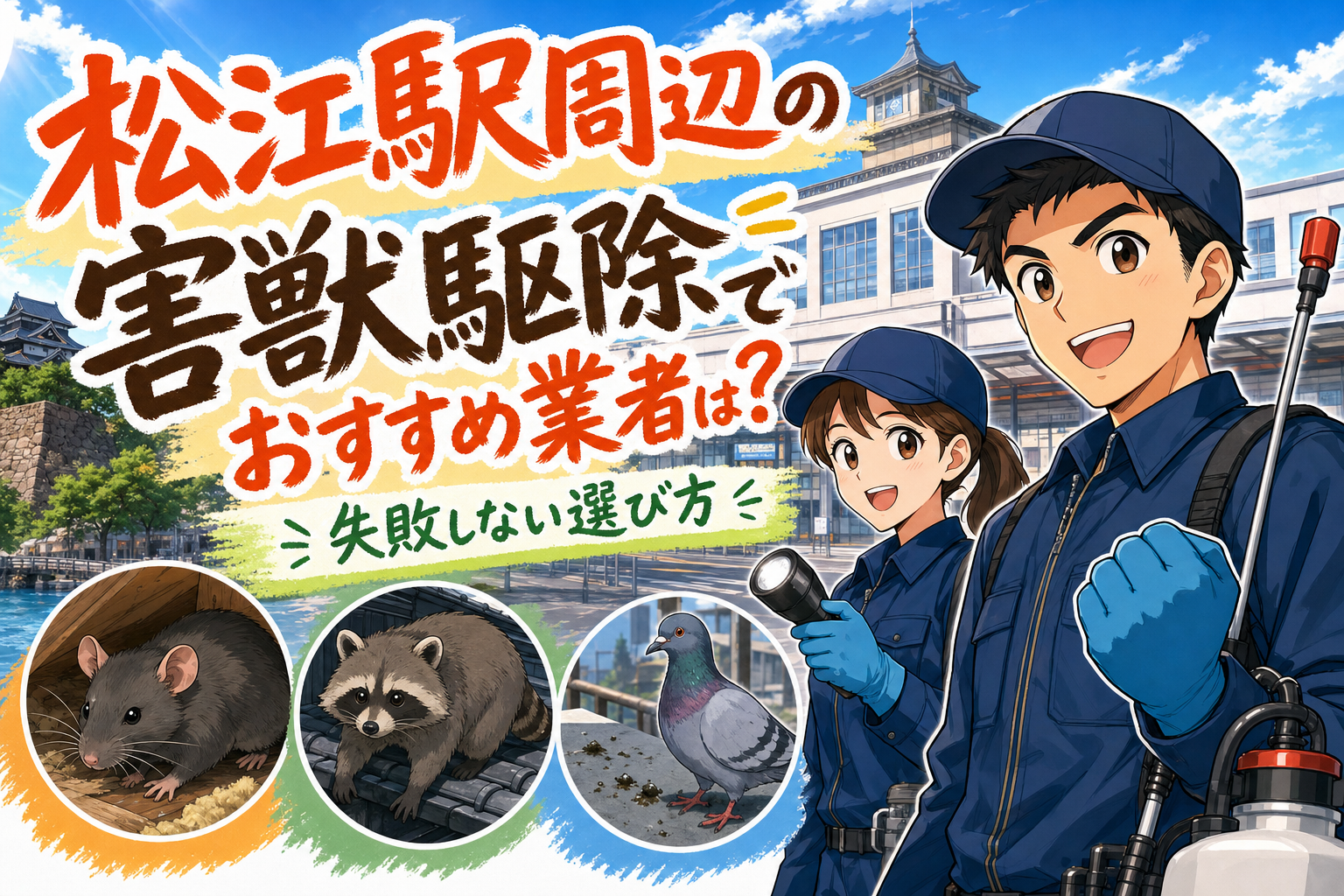 松江駅周辺の害獣駆除でおすすめ業者は？失敗しない選び方