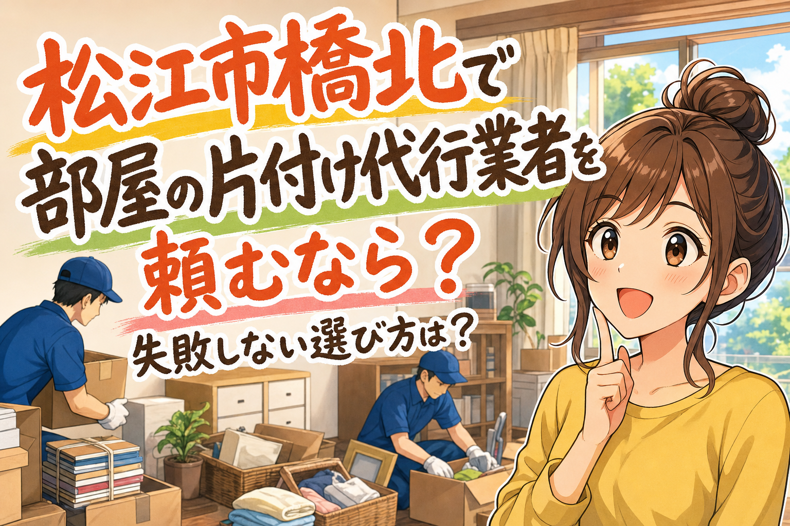 松江市橋北で部屋の片付け代行業者を頼むなら?失敗しない選び方は?