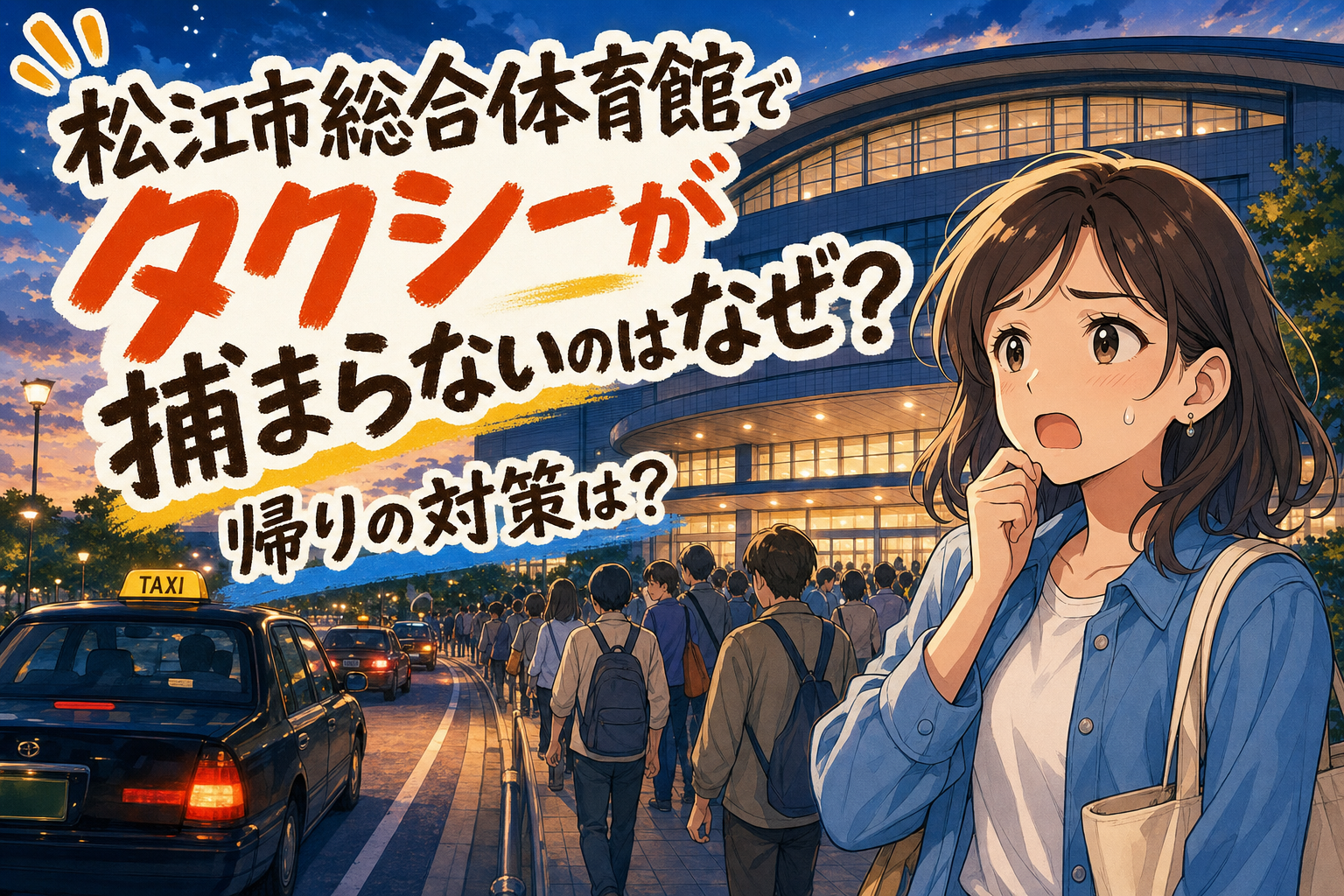 松江市総合体育館でタクシーが捕まらないのはなぜ?帰りの対策は?