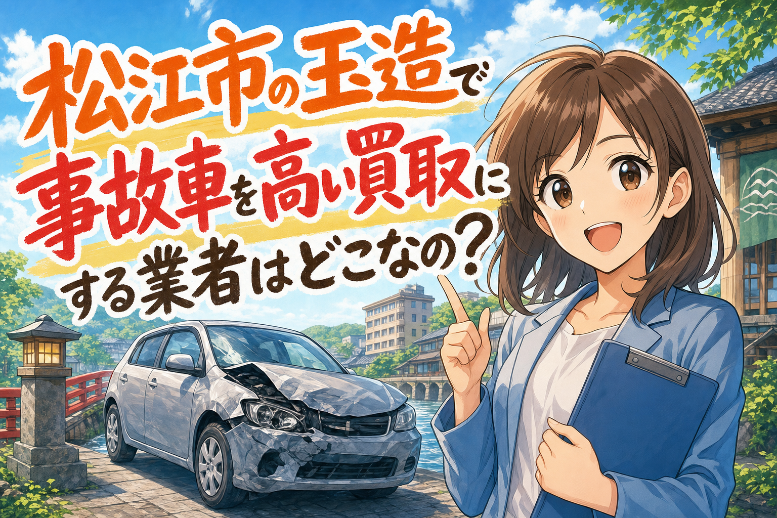 松江市の玉造で事故車を高い買取にする業者はどこなの？