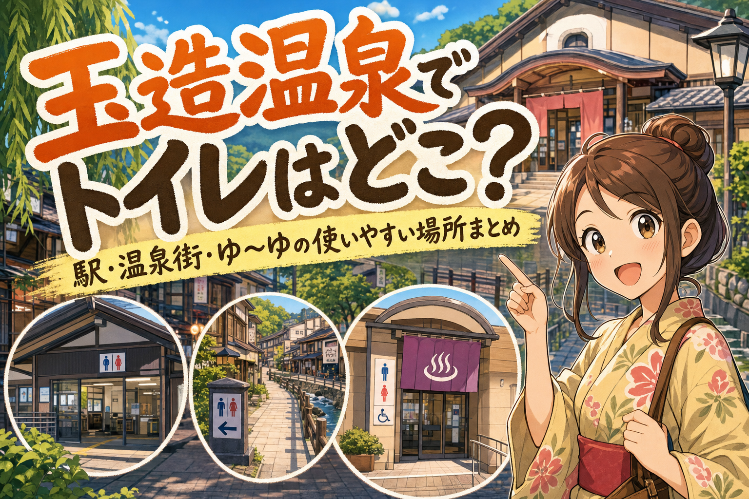玉造温泉でトイレはどこ？駅・温泉街・ゆ～ゆの使いやすい場所まとめ
