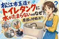 松江市玉造でトイレタンクに水がたまらないのはなぜ？原因と対処法は？