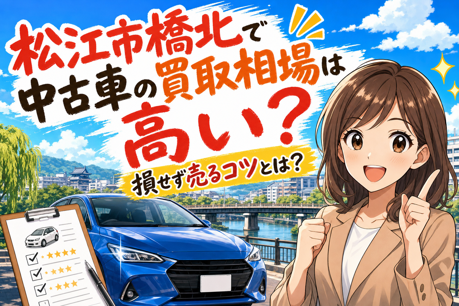 松江市橋北で中古車の買取相場は高い?損せず売るコツとは?