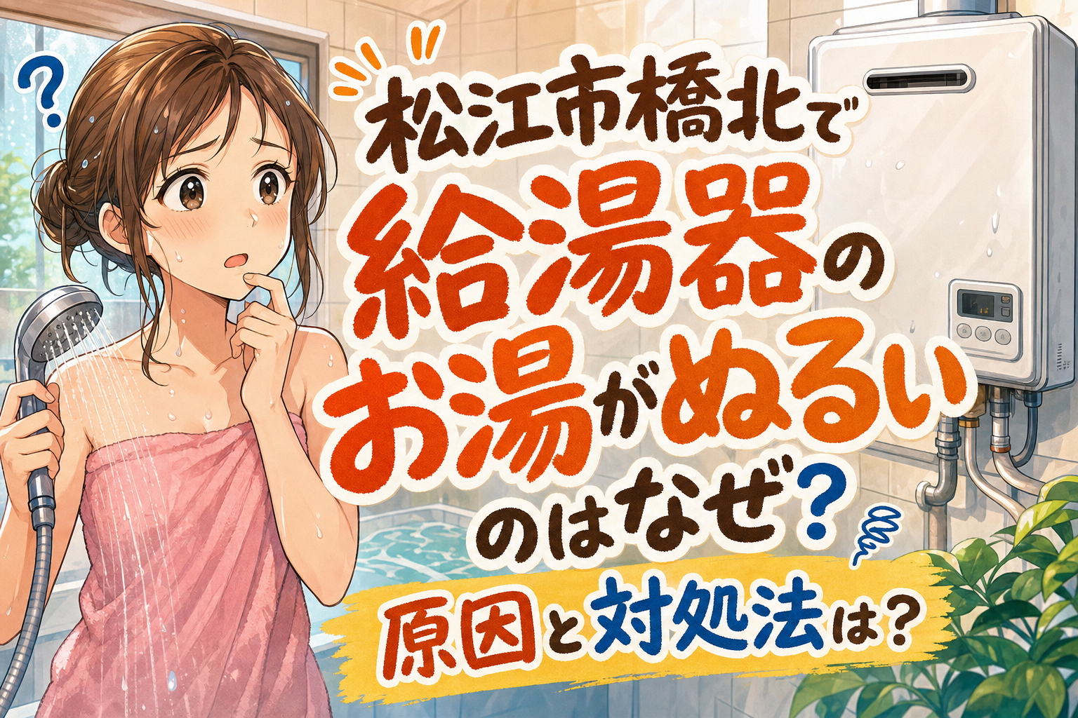 松江市橋北で給湯器のお湯がぬるいのはなぜ？原因と対処法は？