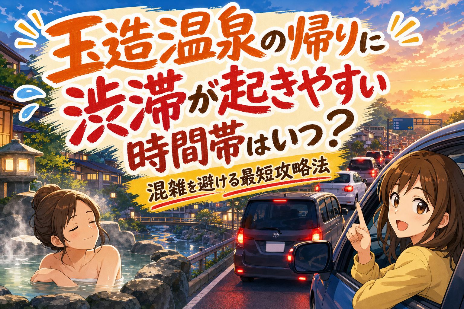 玉造温泉の帰りに渋滞が起きやすい時間帯はいつ?混雑を避ける最短攻略法