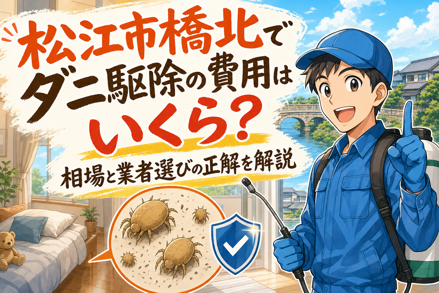 松江市橋北でダニ駆除の費用はいくら？相場と業者選びの正解を解説