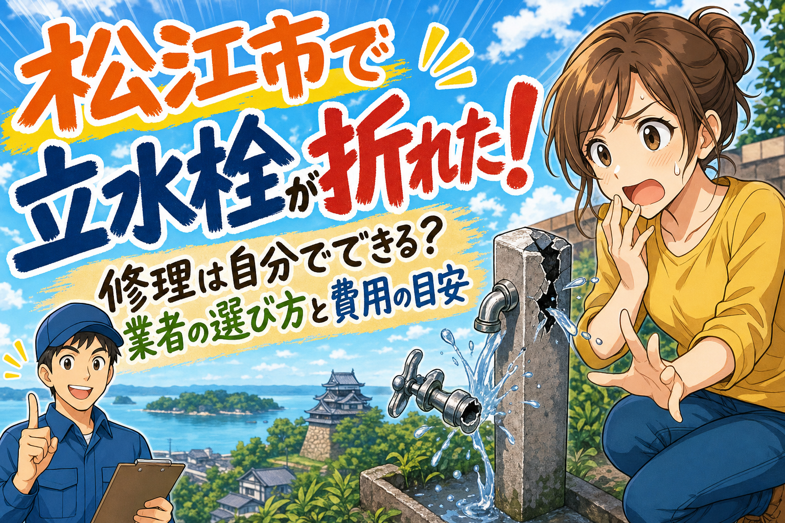 松江市で立水栓が折れた！修理は自分でできる？業者の選び方と費用の目安