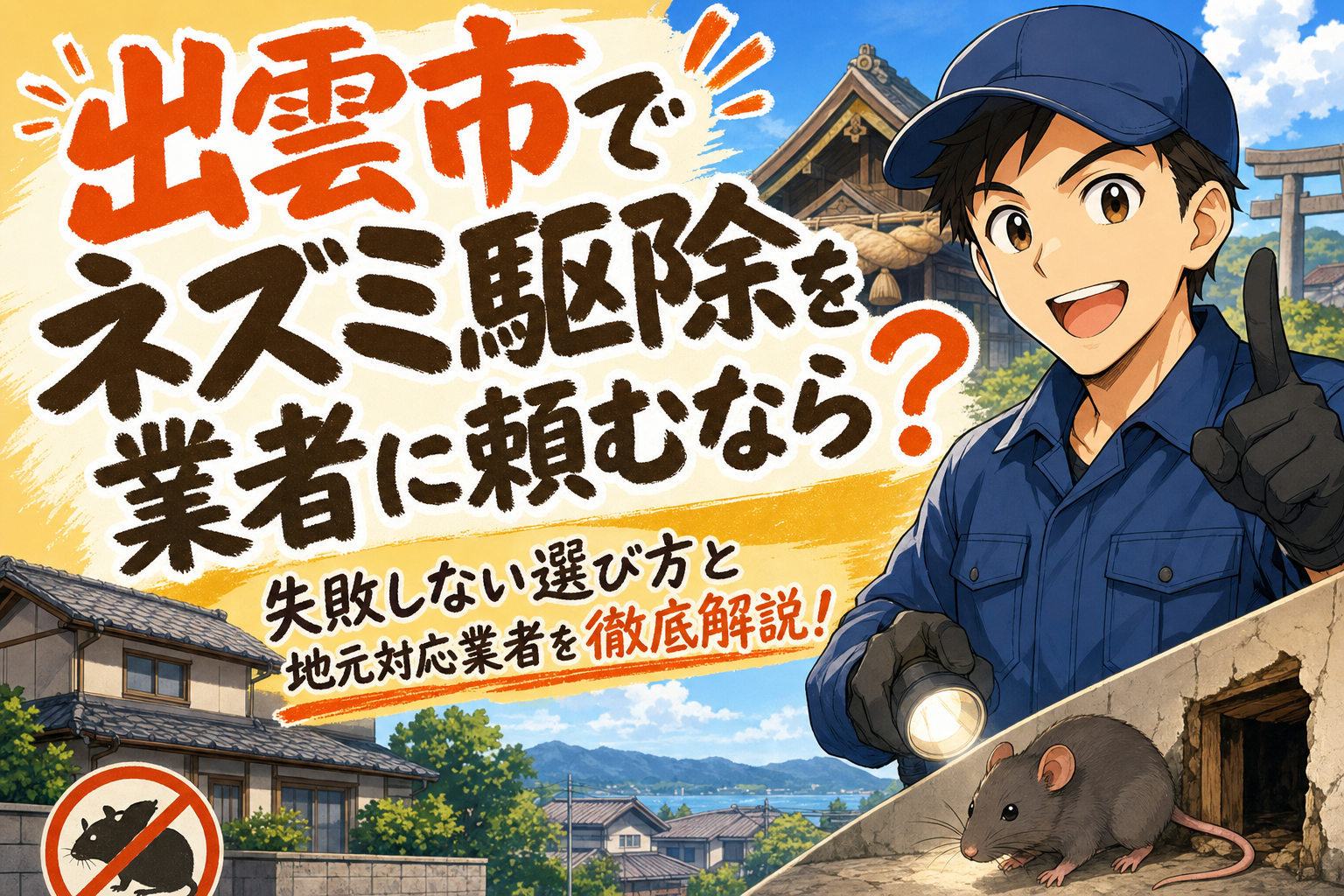 出雲市でネズミ駆除を業者に頼むなら？失敗しない選び方と地元対応業者を徹底解説！