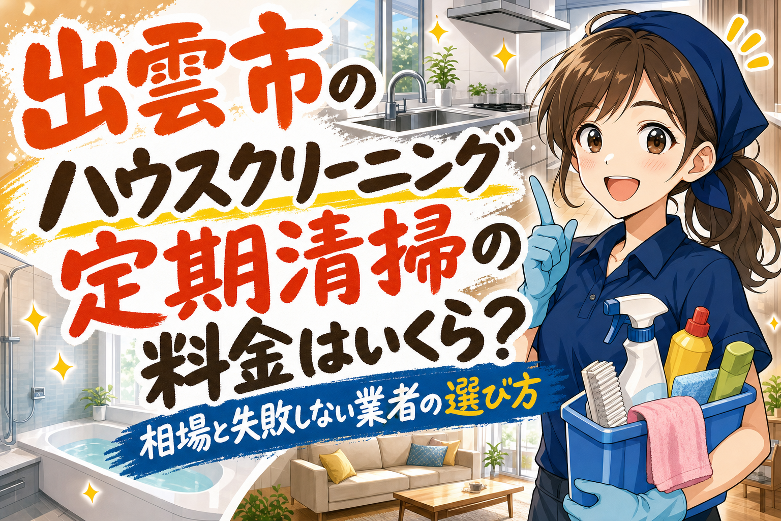 出雲市のハウスクリーニング定期清掃の料金はいくら？相場と失敗しない業者の選び方