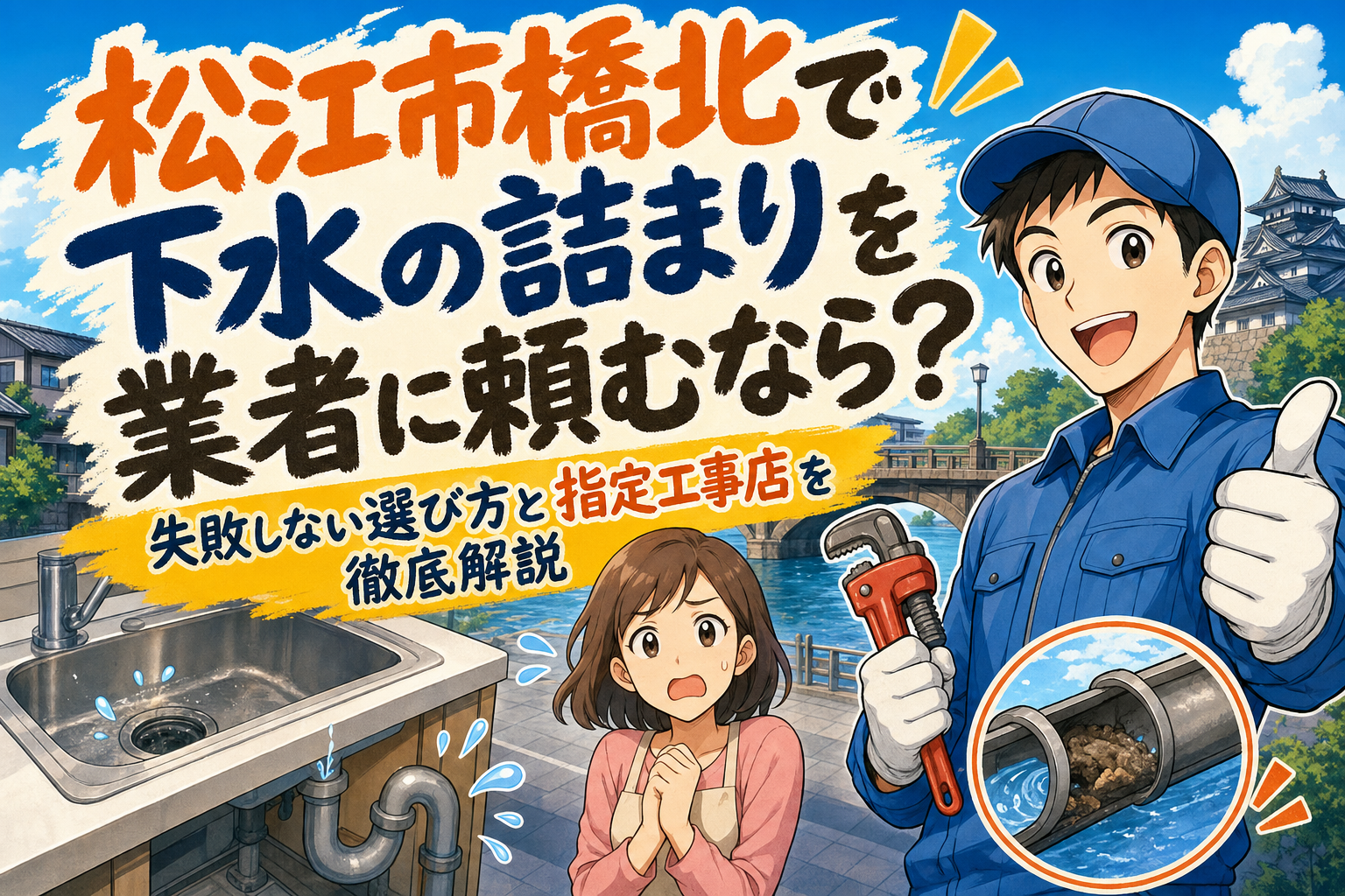 松江市橋北で下水の詰まりを業者に頼むなら？失敗しない選び方と指定工事店を徹底解説