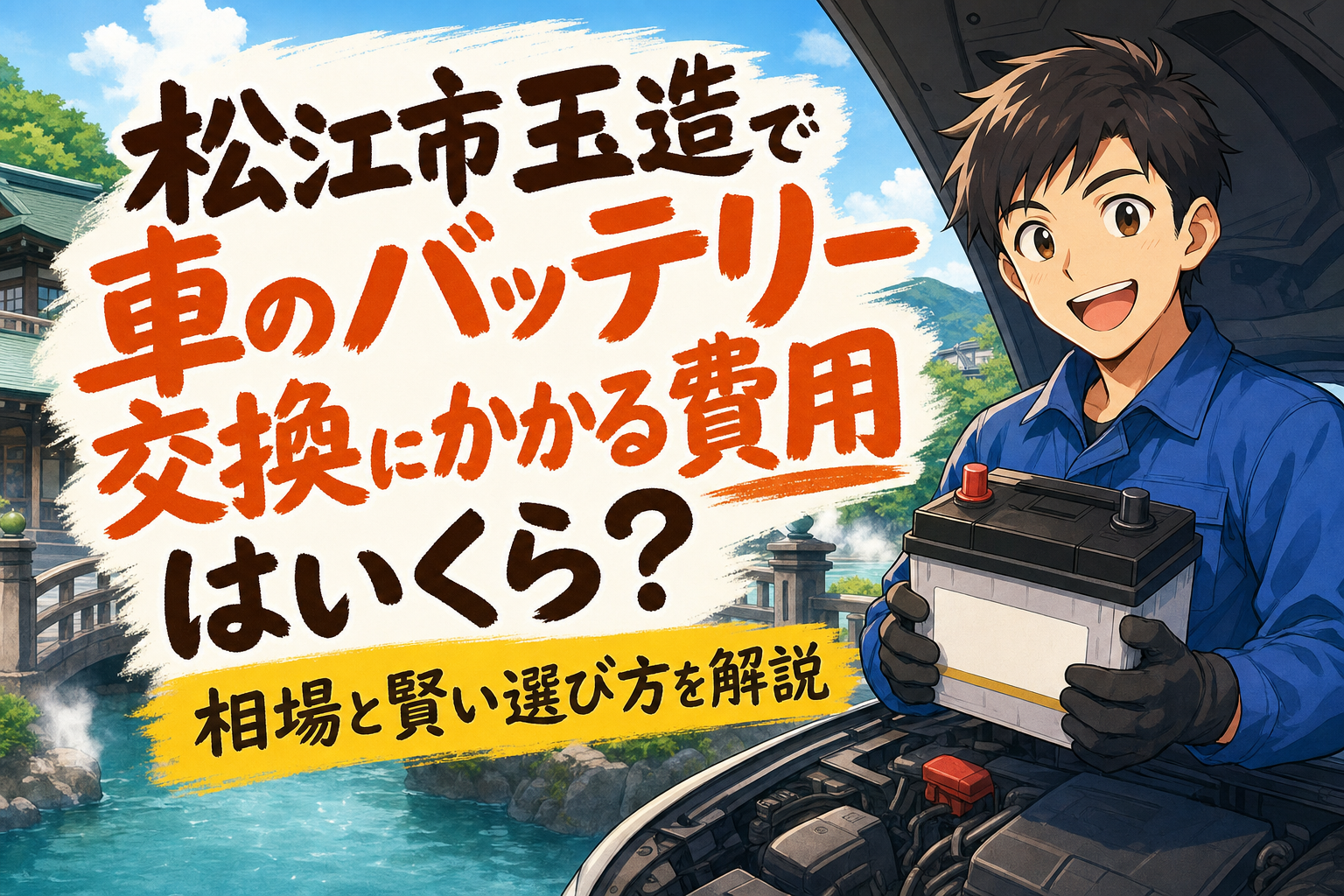 松江市玉造で車のバッテリー交換にかかる費用はいくら？相場と賢い選び方を解説