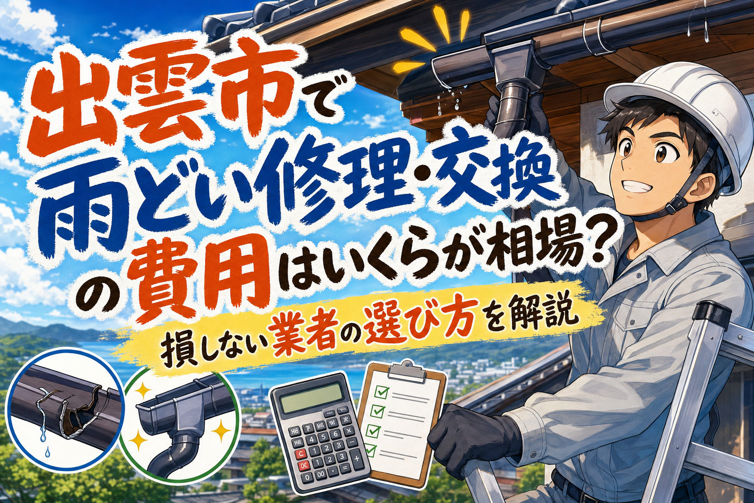 出雲市で雨どい修理・交換の費用はいくらが相場？損しない業者の選び方を解説