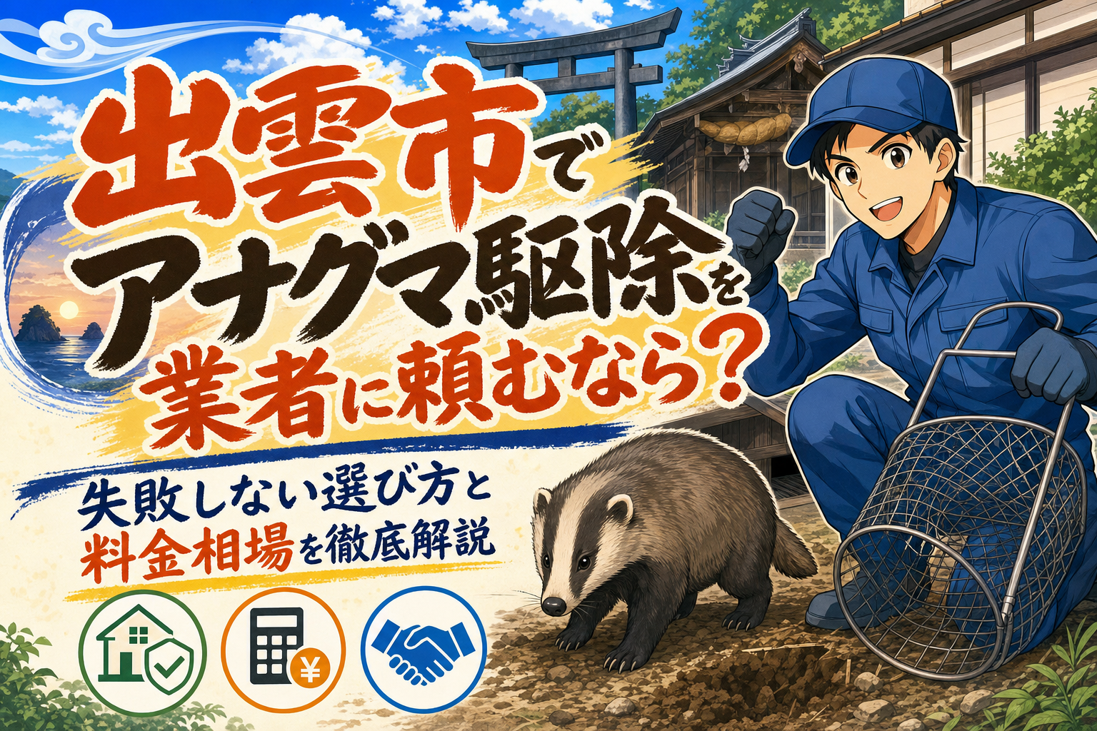 出雲市でアナグマ駆除を業者に頼むなら?失敗しない選び方と料金相場を徹底解説