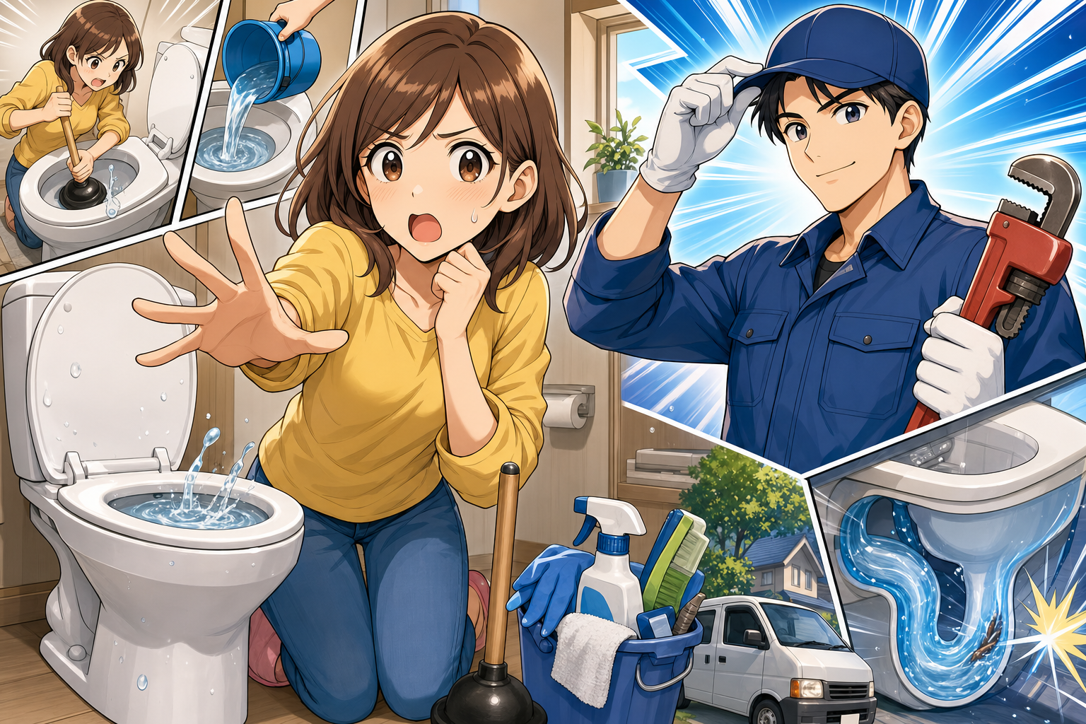焦って流し続けるほど悪化しやすいのは、圧力と水量のせいなんです