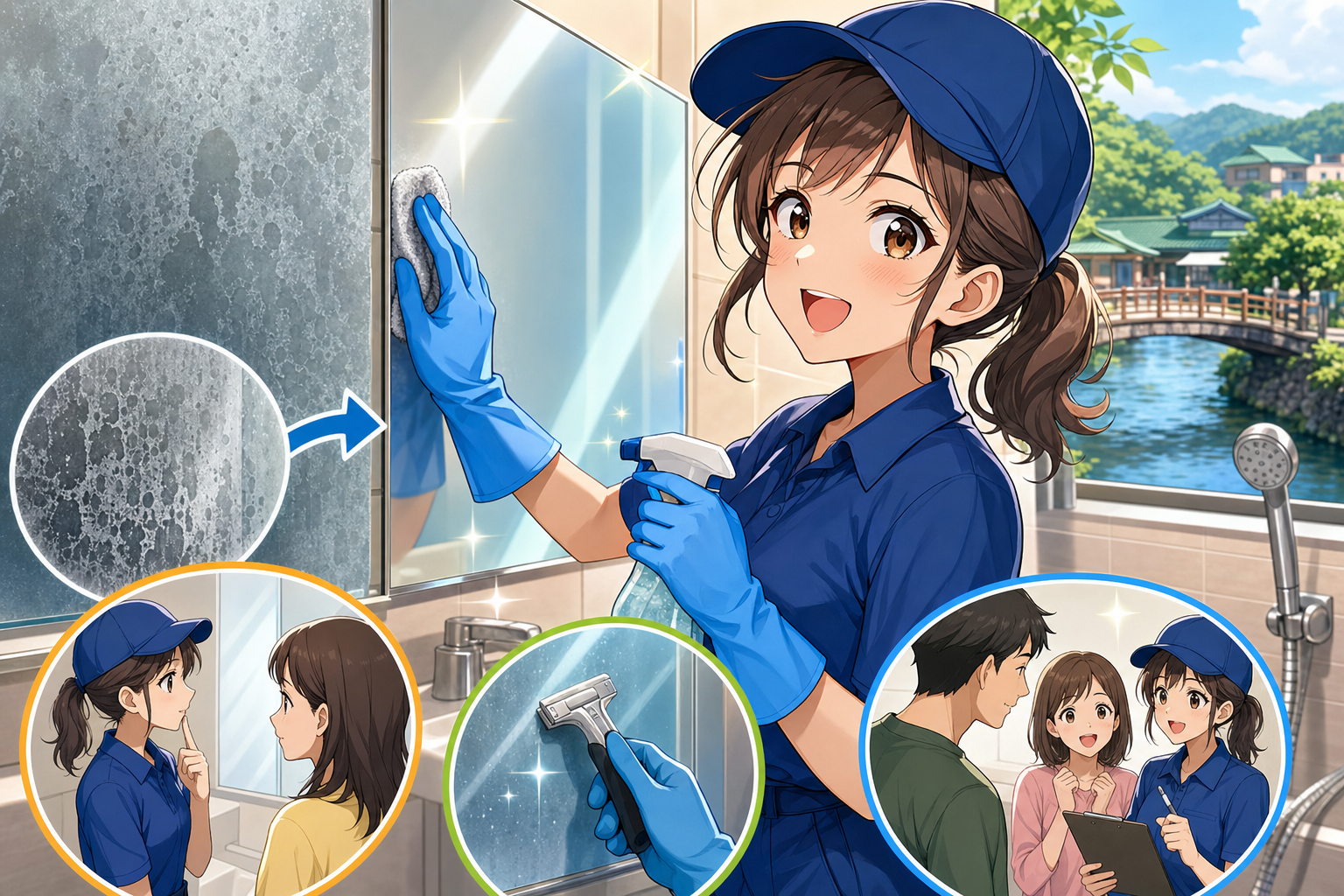 鏡のウロコが手強いのは「固着した水あか」だからなんです