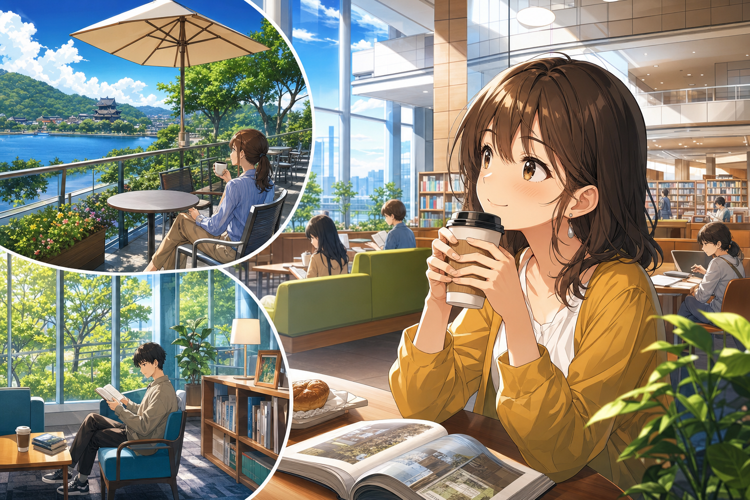 松江市立図書館の休憩所おすすめは「中央図書館の飲食スペース＆テラス」