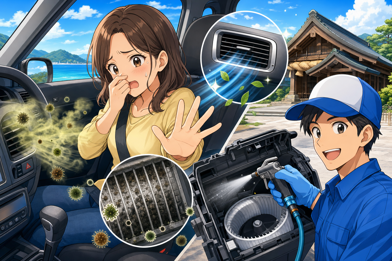 臭いの元はエアコン内部にたまりやすいです