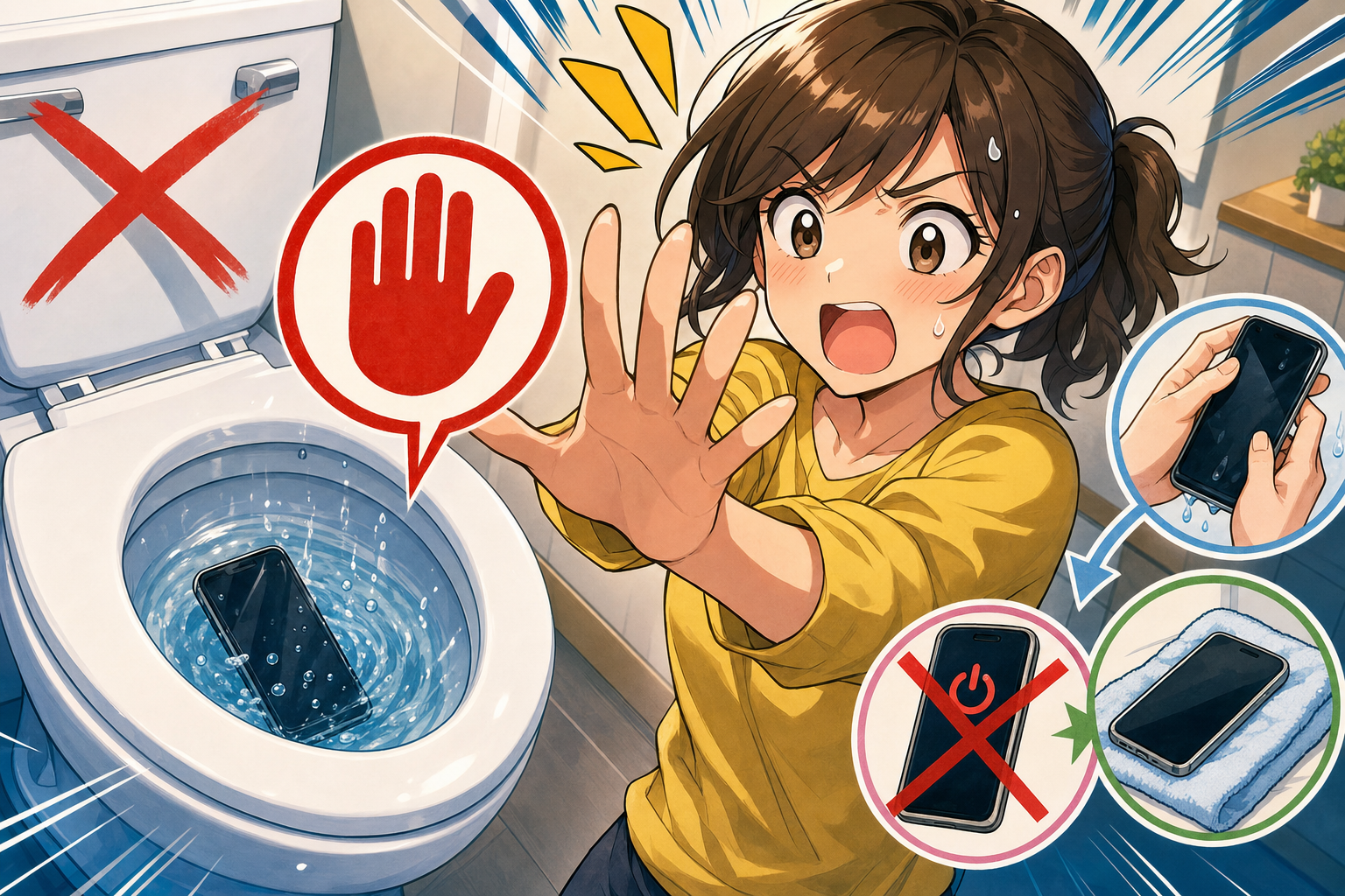 まずは水を流さず、電源も入れないでください