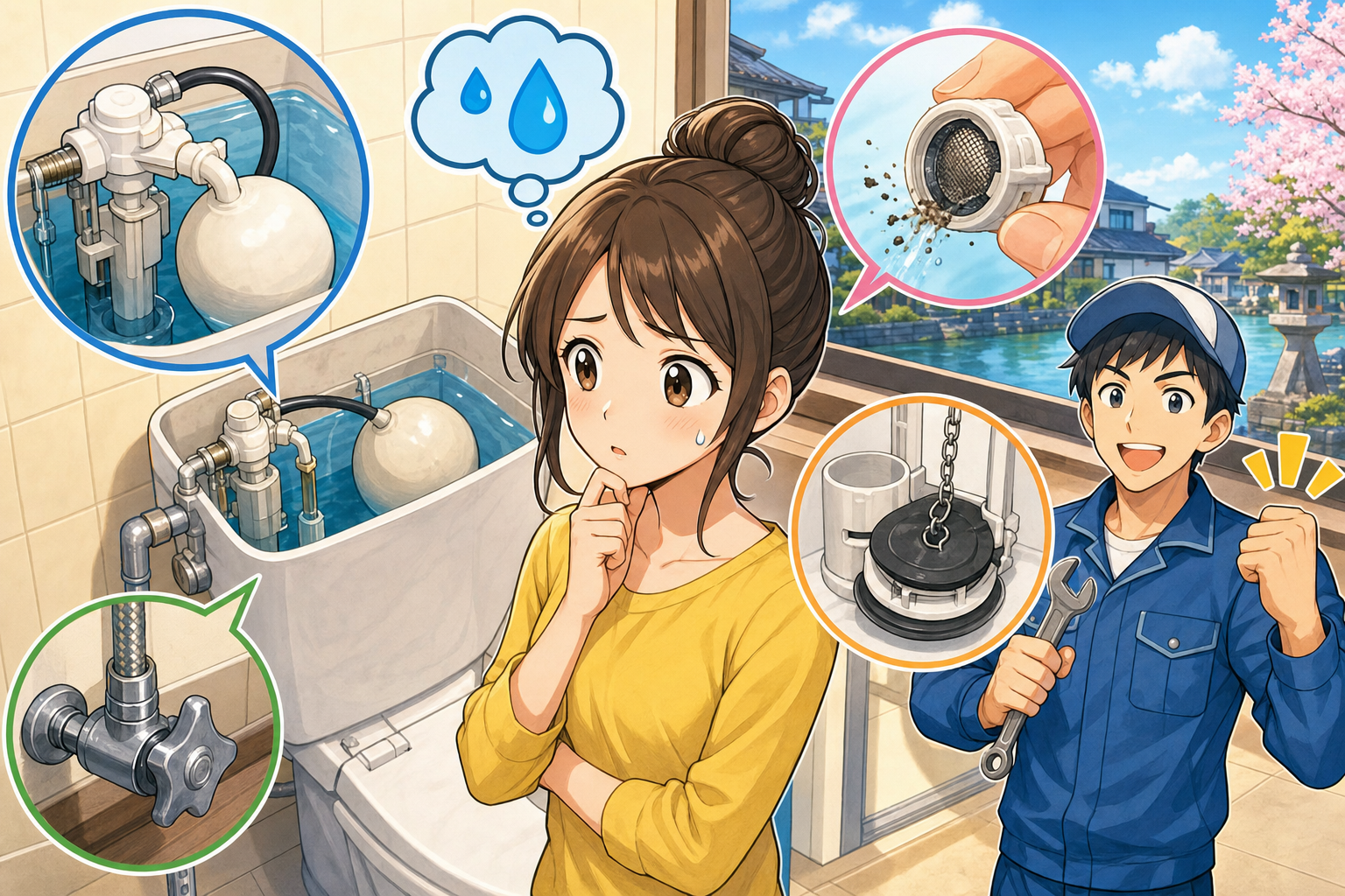 松江市玉造でトイレタンクに水がたまらない原因はなぜ起きる？