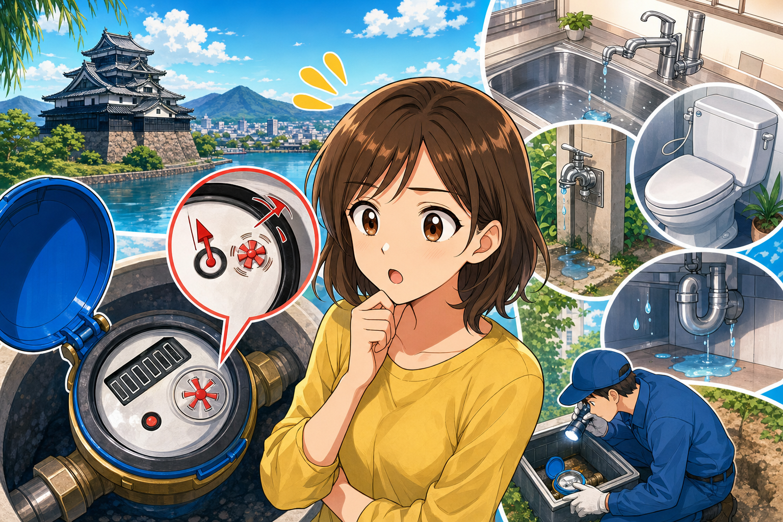 水道メーターが回りっぱなしになる原因を場所別に解説