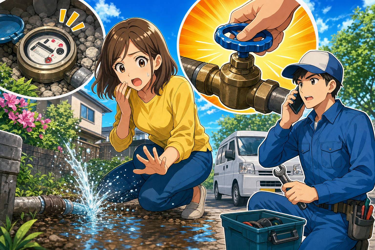 松江市橋北の屋外水道管から水漏れしたら、まず元栓を閉めることが最優先！