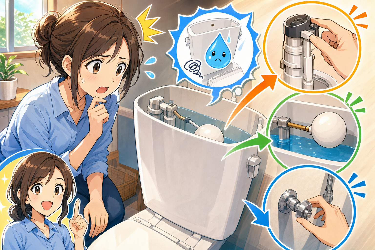松江市橋南でトイレタンクに水がたまらない!まず確認する3つのこと